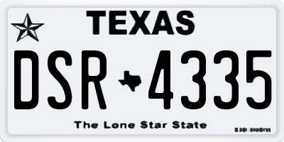 TX license plate DSR4335