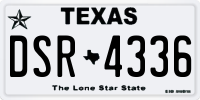 TX license plate DSR4336