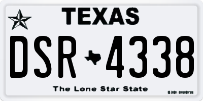 TX license plate DSR4338