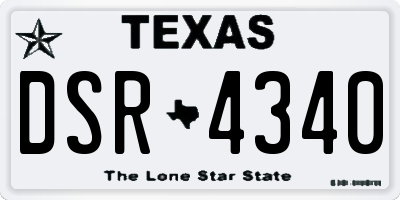 TX license plate DSR4340