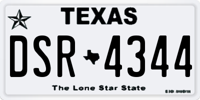 TX license plate DSR4344