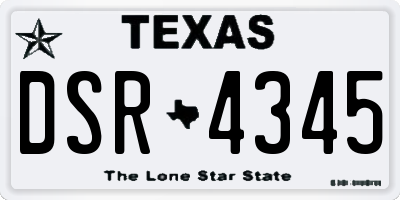 TX license plate DSR4345