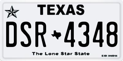 TX license plate DSR4348