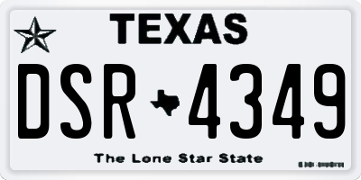 TX license plate DSR4349