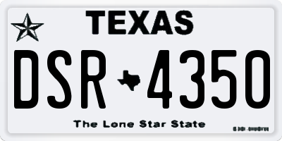 TX license plate DSR4350