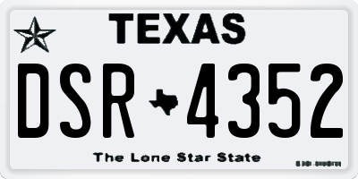 TX license plate DSR4352