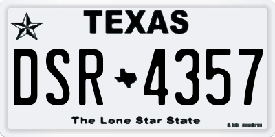 TX license plate DSR4357