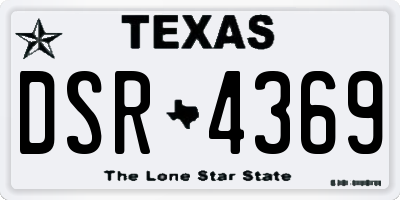 TX license plate DSR4369