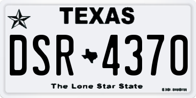 TX license plate DSR4370