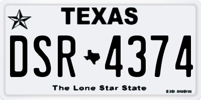TX license plate DSR4374