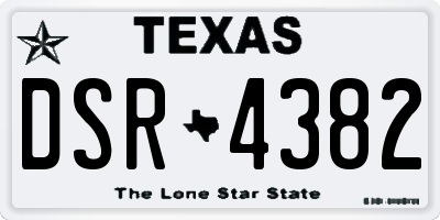 TX license plate DSR4382
