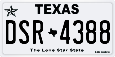TX license plate DSR4388