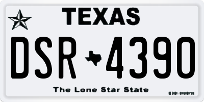 TX license plate DSR4390