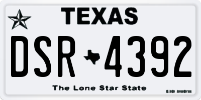 TX license plate DSR4392