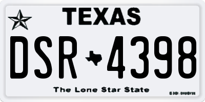 TX license plate DSR4398