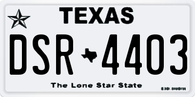 TX license plate DSR4403