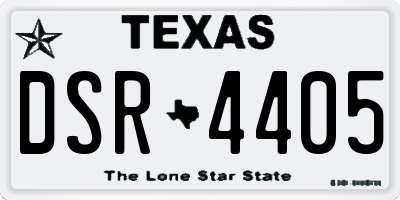 TX license plate DSR4405