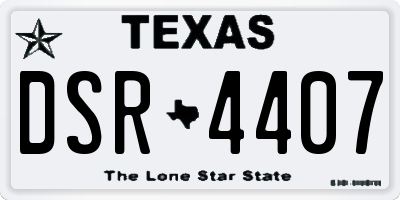 TX license plate DSR4407