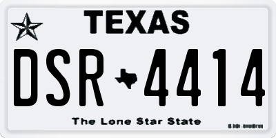 TX license plate DSR4414