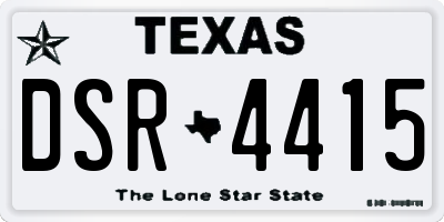 TX license plate DSR4415