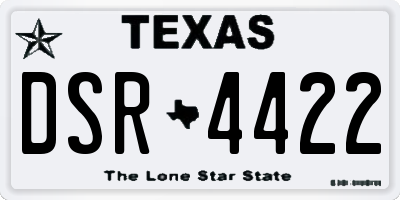 TX license plate DSR4422