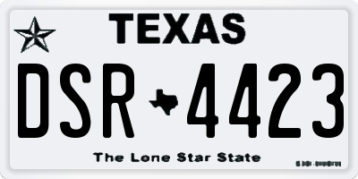 TX license plate DSR4423