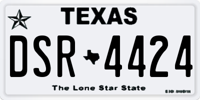 TX license plate DSR4424
