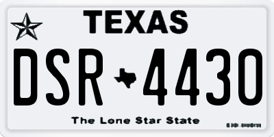 TX license plate DSR4430