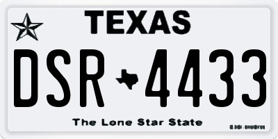 TX license plate DSR4433