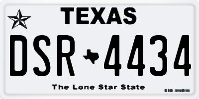TX license plate DSR4434