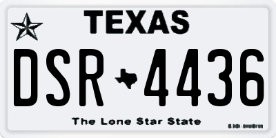 TX license plate DSR4436