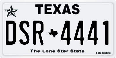 TX license plate DSR4441