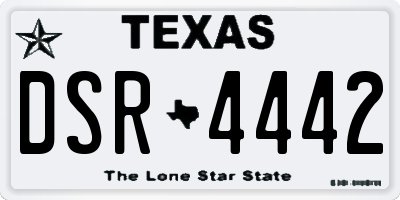 TX license plate DSR4442