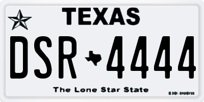 TX license plate DSR4444