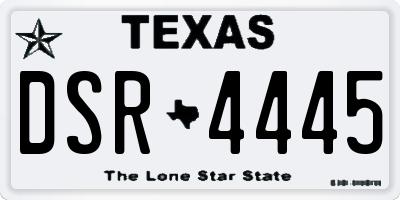 TX license plate DSR4445