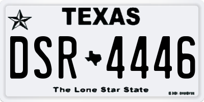TX license plate DSR4446