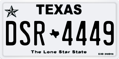 TX license plate DSR4449