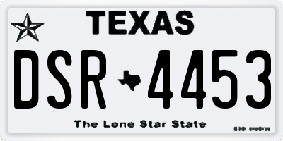 TX license plate DSR4453