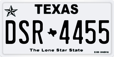 TX license plate DSR4455