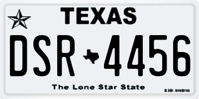 TX license plate DSR4456