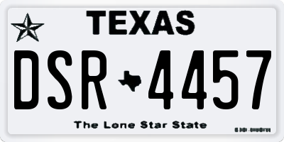 TX license plate DSR4457