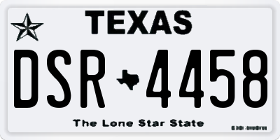 TX license plate DSR4458