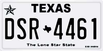 TX license plate DSR4461