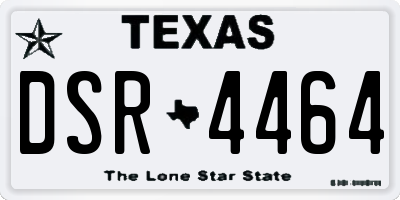 TX license plate DSR4464