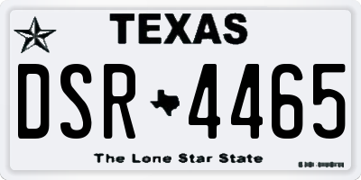 TX license plate DSR4465