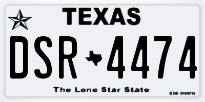 TX license plate DSR4474