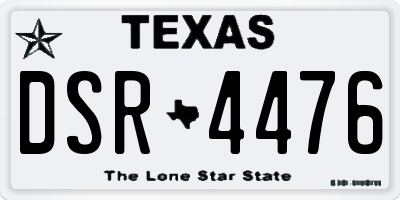 TX license plate DSR4476