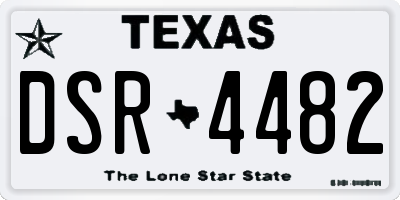 TX license plate DSR4482