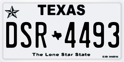 TX license plate DSR4493