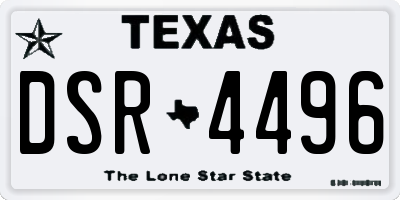 TX license plate DSR4496